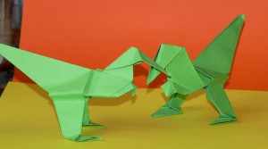 оригами динозавр